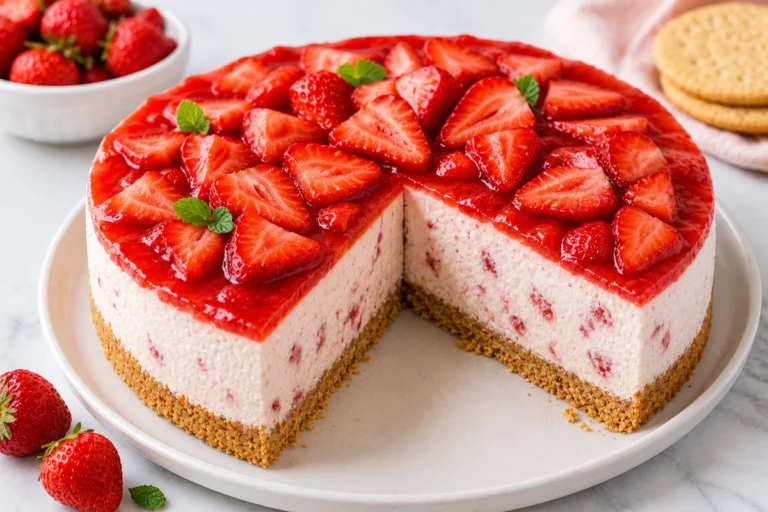 Easy No-Bake Strawberry Cheesecake Recipe
